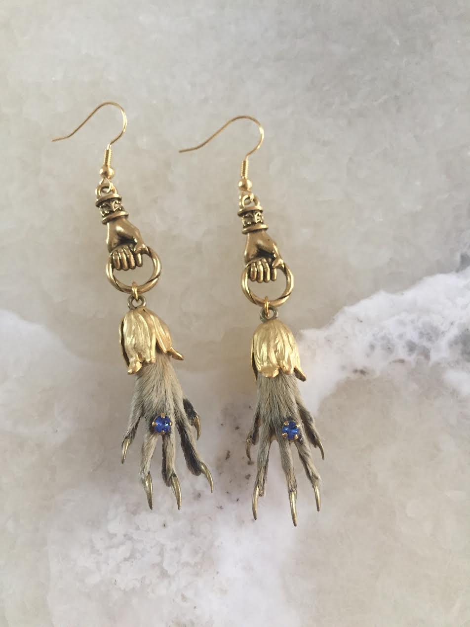 Victorian Hand Taxidermy Earrings