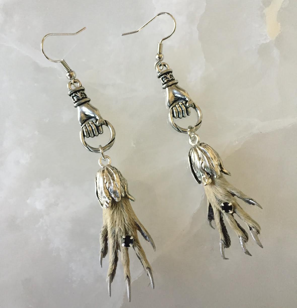 Victorian Hand Taxidermy Earrings
