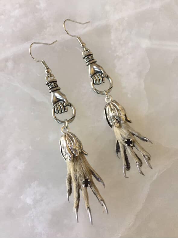 Victorian Hand Taxidermy Earrings