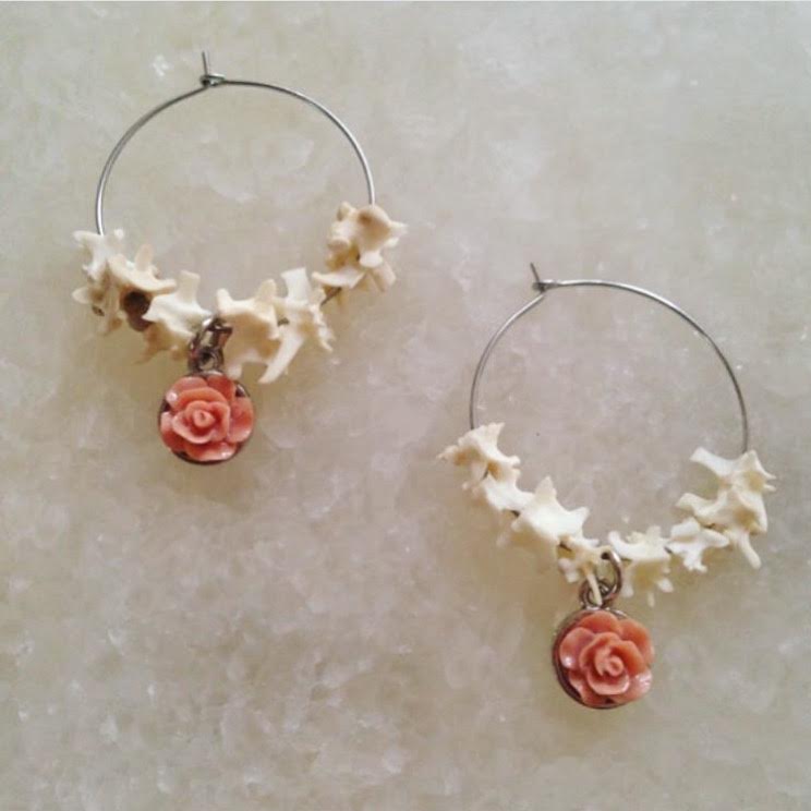 Rosy Boa Hoop Earrings