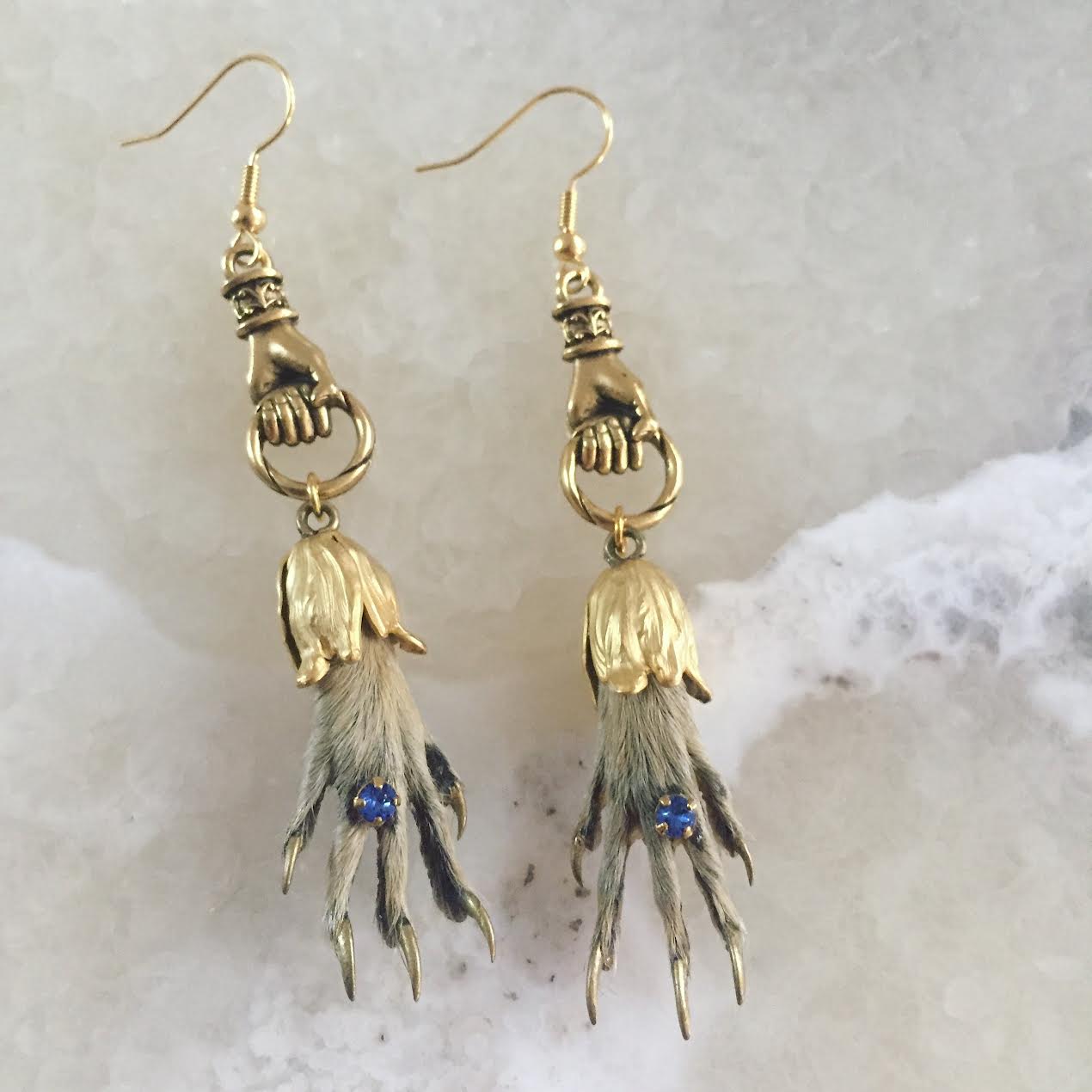 Victorian Hand Taxidermy Earrings