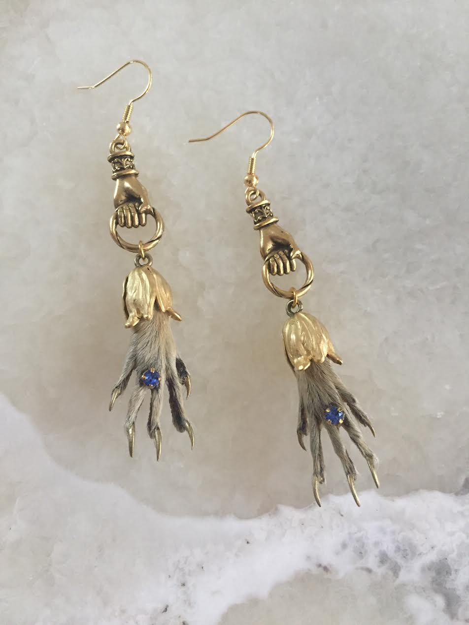 Victorian Hand Taxidermy Earrings