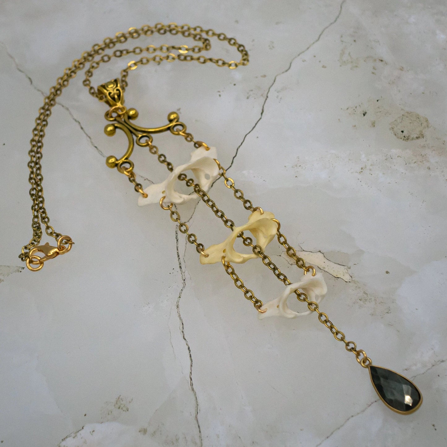 Atlas Bone and Pyrite Necklace