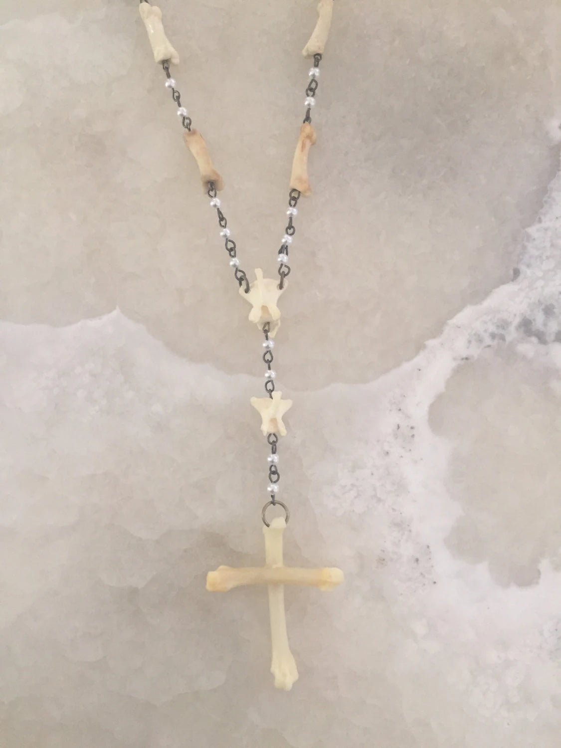 Authentic Bone and Pearl Rosary