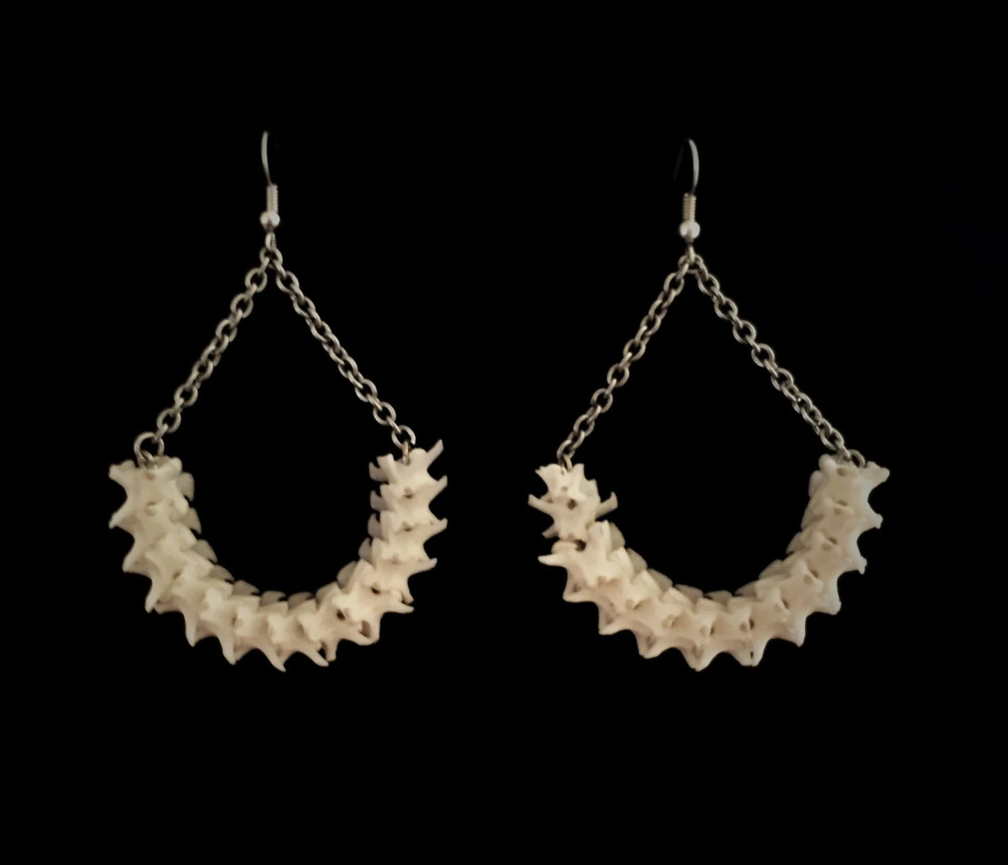 Crescent Moon Python Vertebrae Hoops