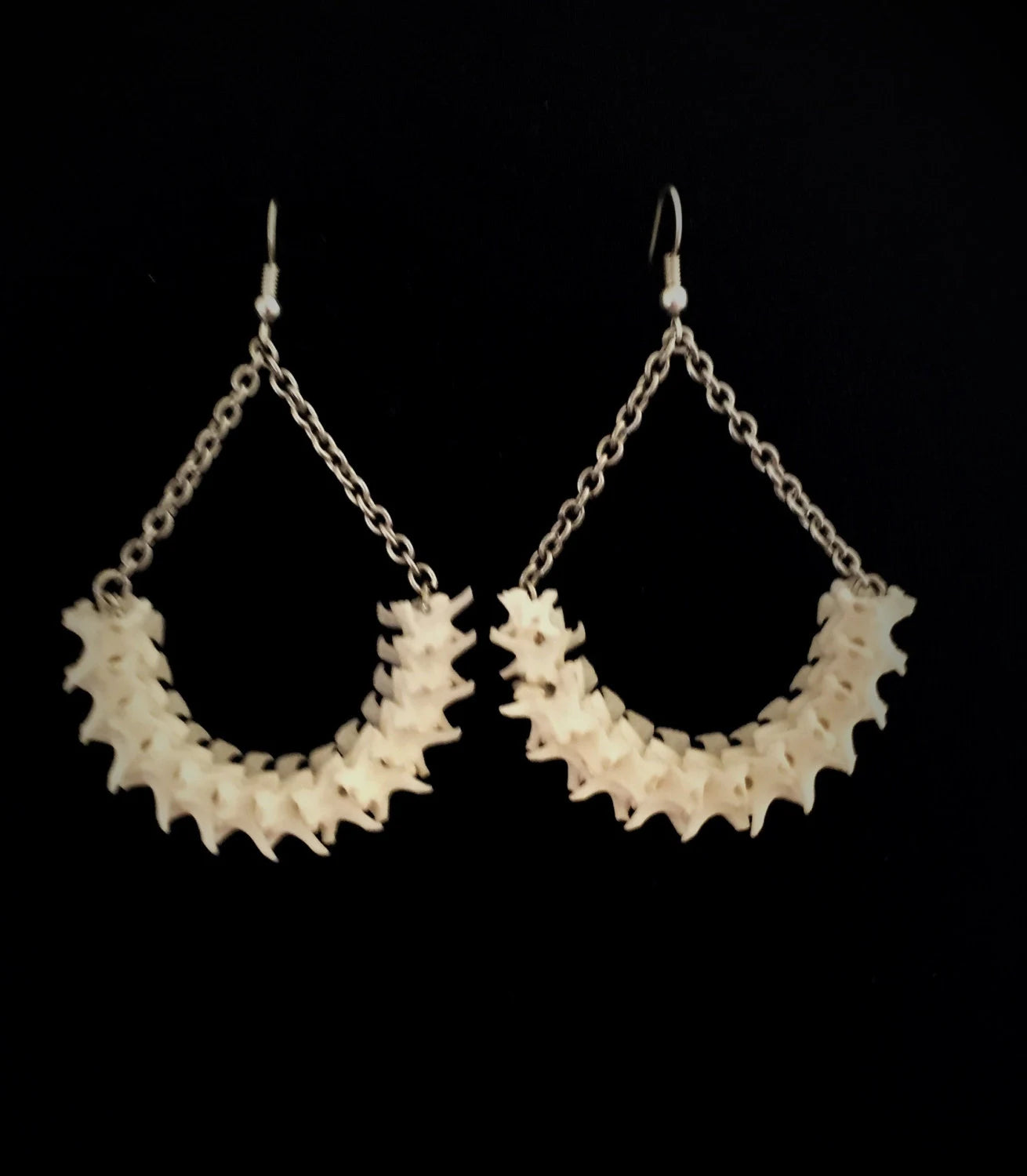 Crescent Moon Python Vertebrae Hoops
