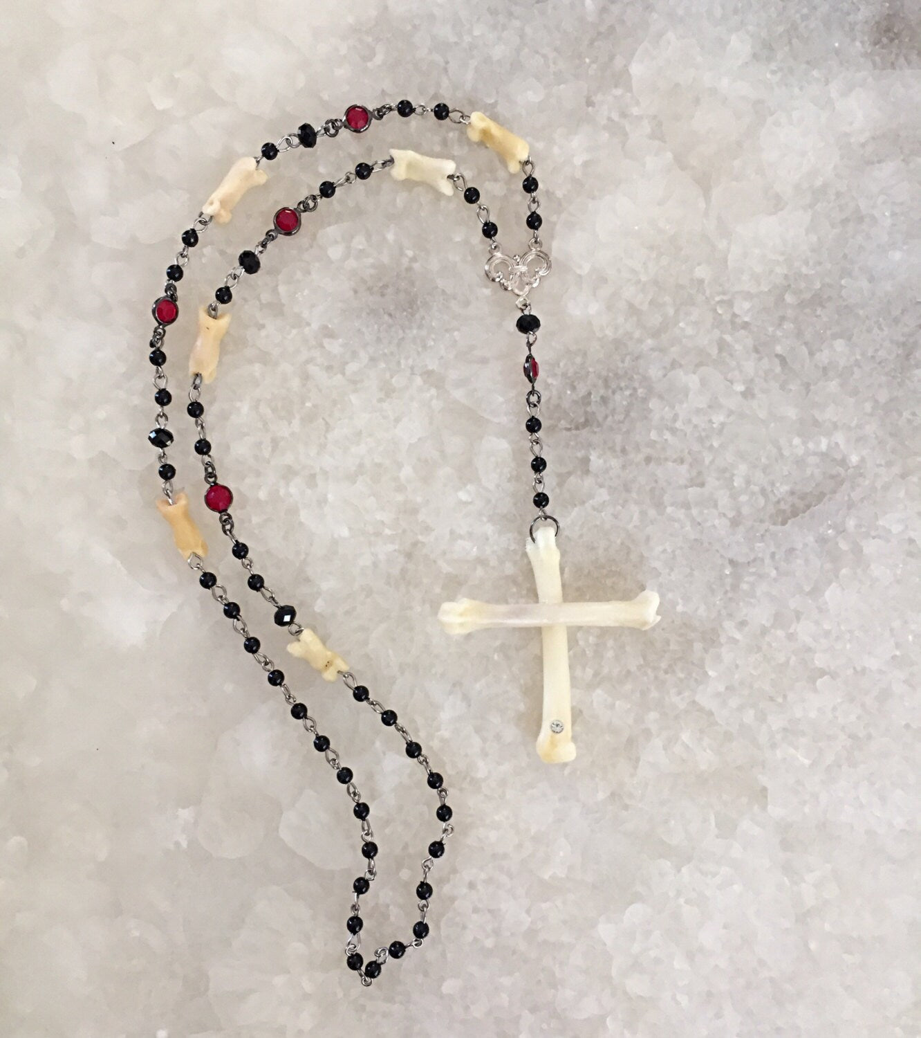 Gothic Bone and Bead Rosary
