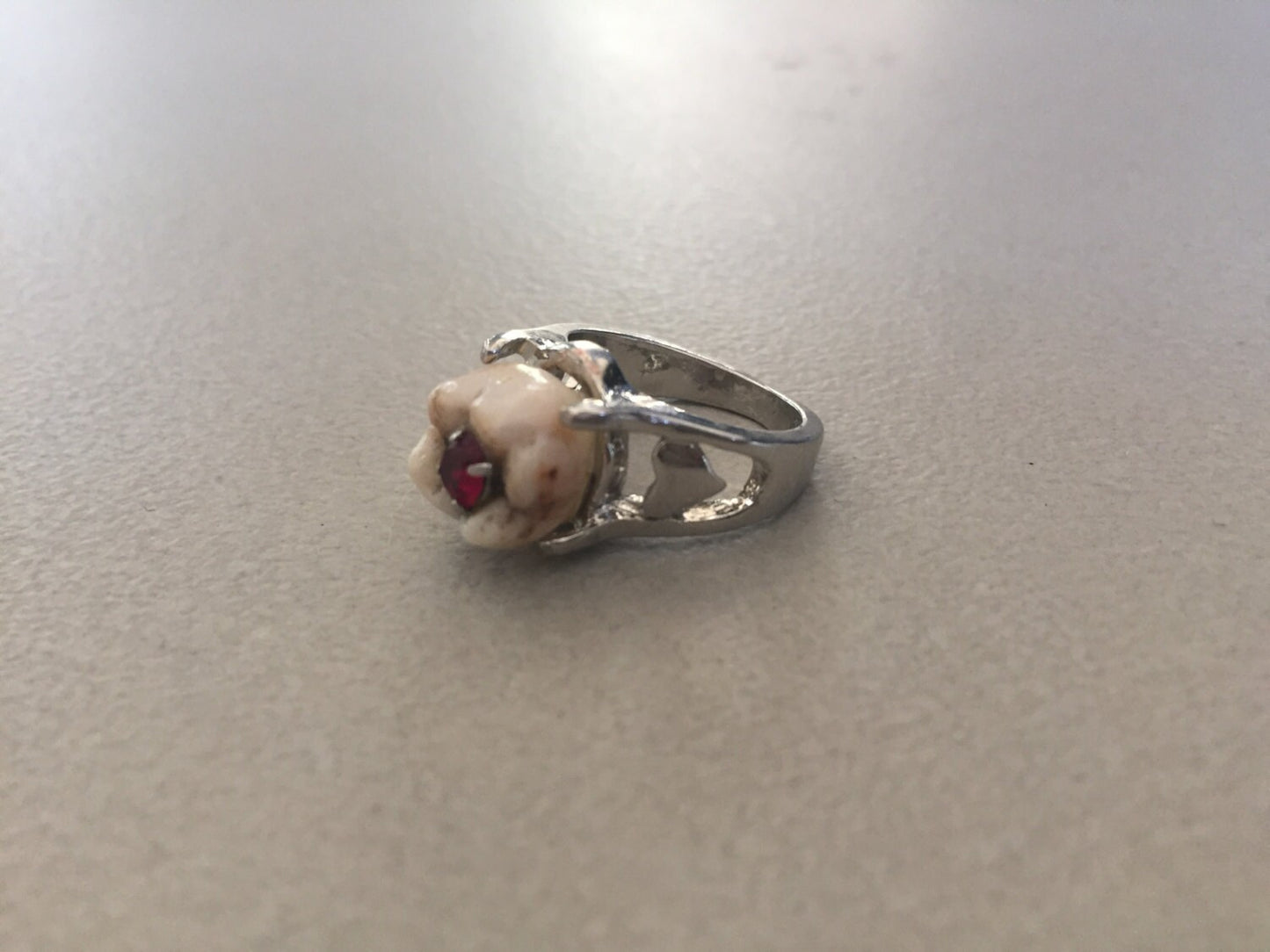 Queen of Hearts Human Tooth Ring