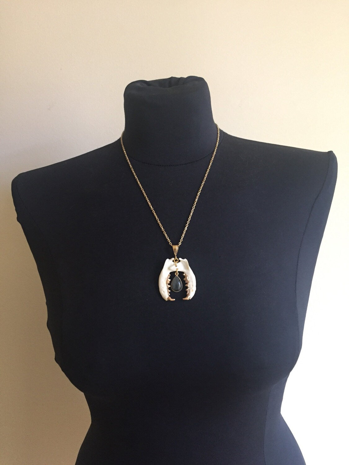 Labradorite Biting Mandible Necklace