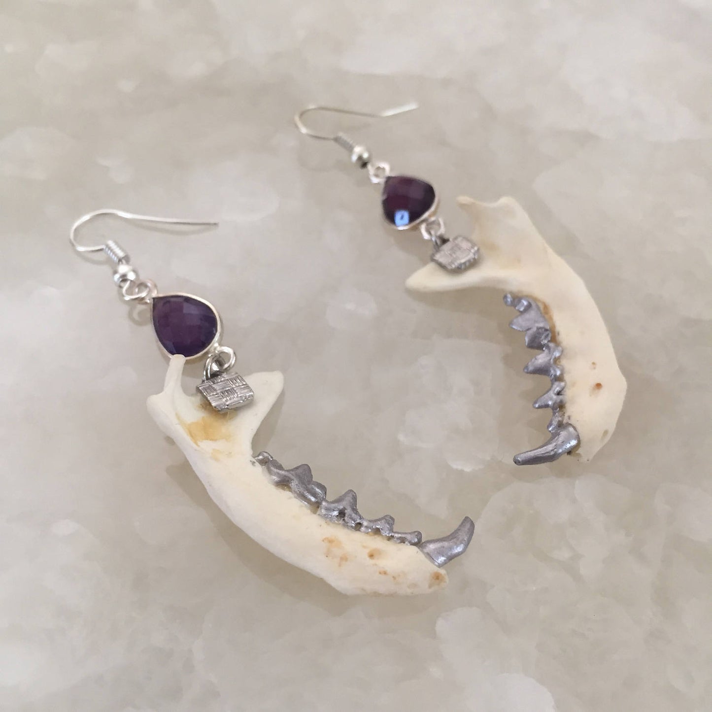 Amethyst Mink Jaw Earrings