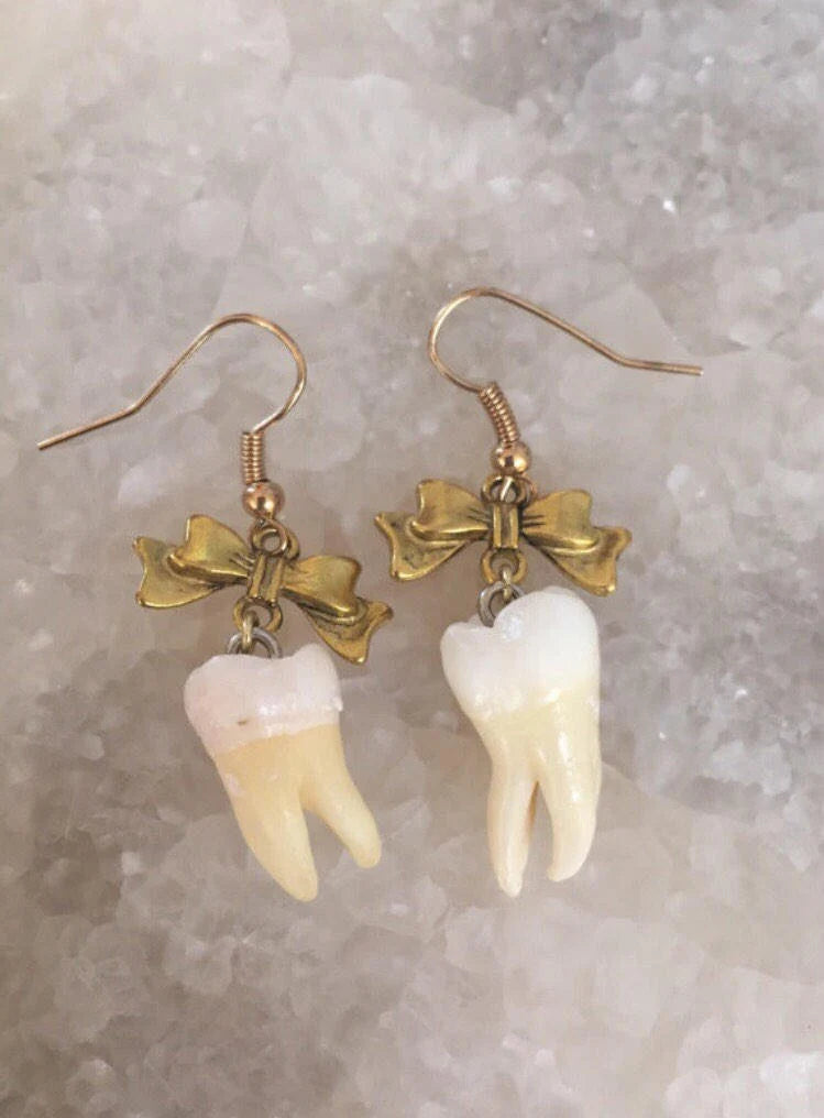Human Molar Bow Earrings