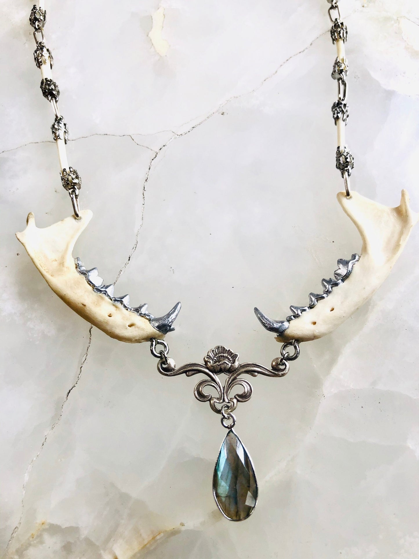 Mink Mandible Labradorite Necklace