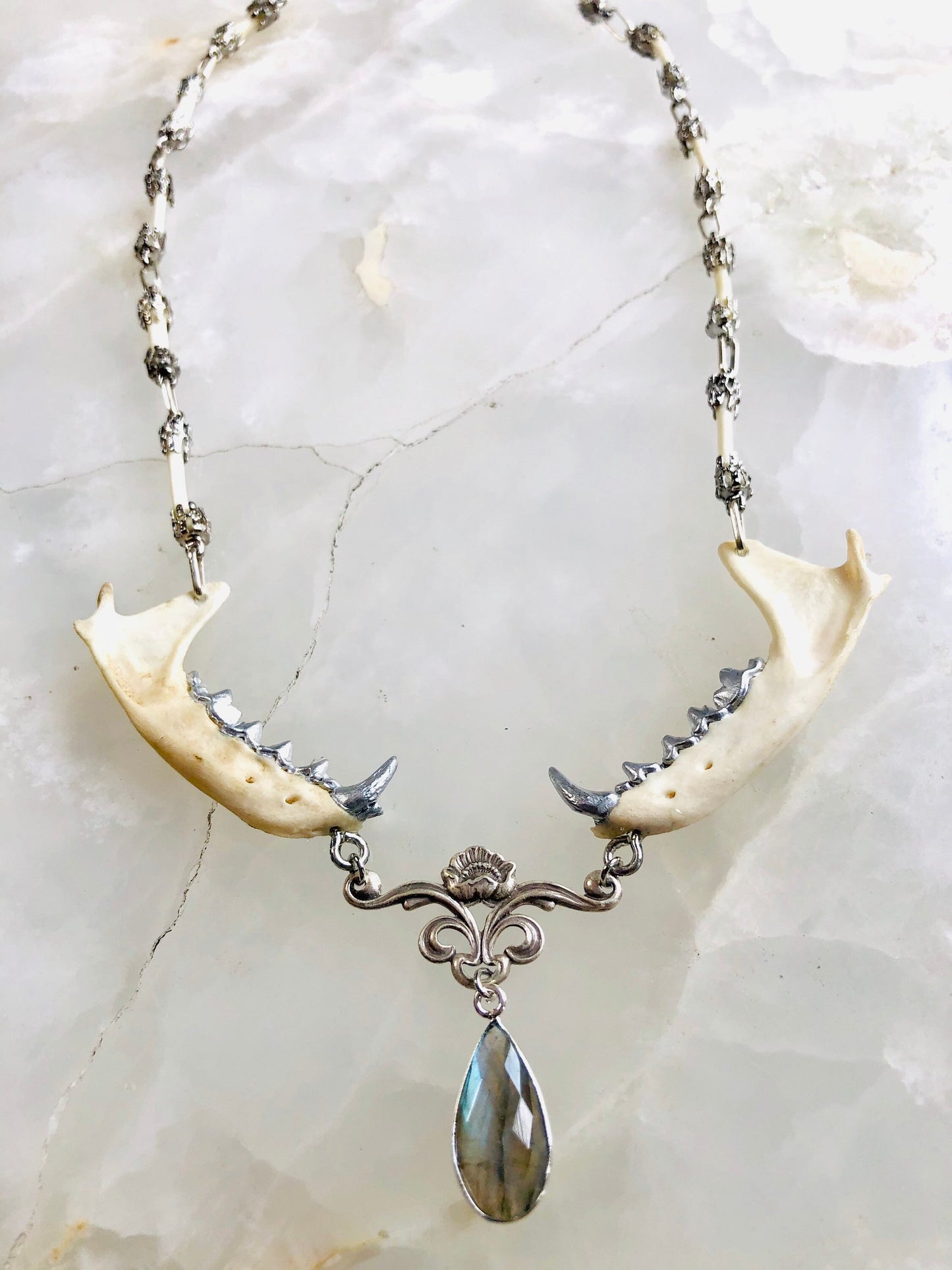 Mink Mandible Labradorite Necklace