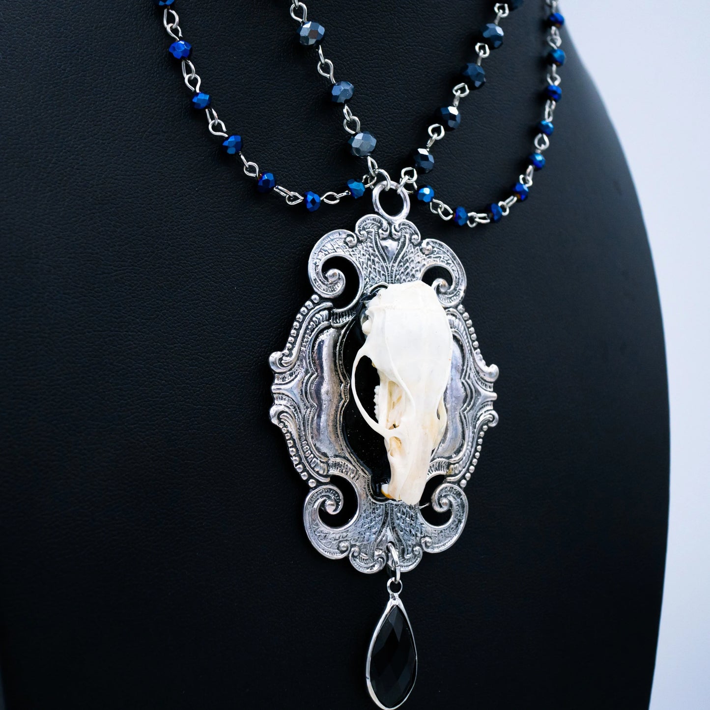 Draped Rat Skull Necklace