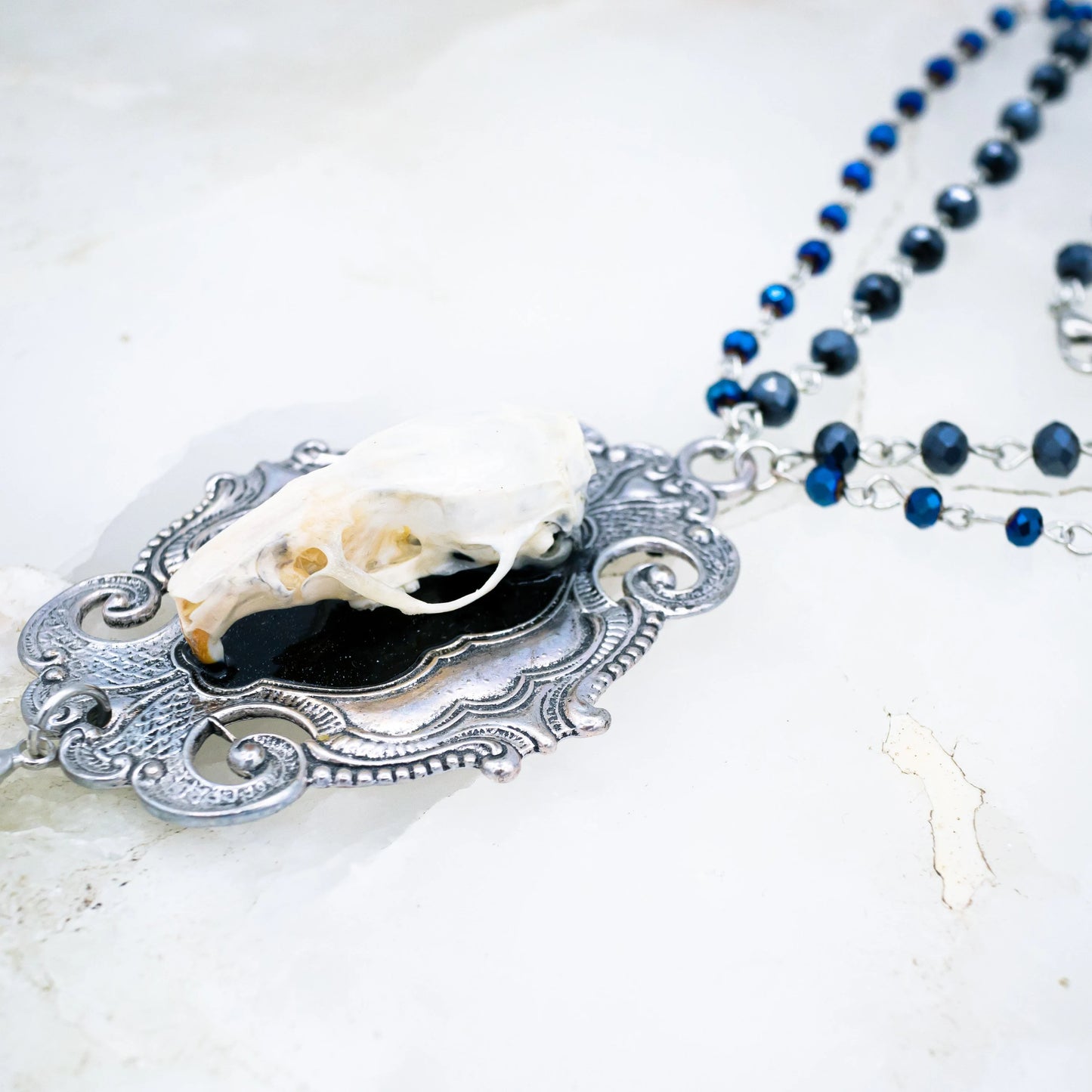 Draped Rat Skull Necklace