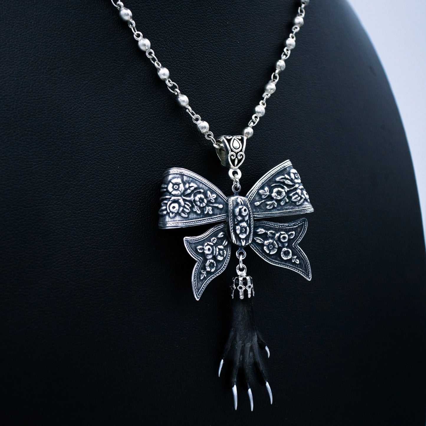 Adorned Bow & Taxidermy Necklace
