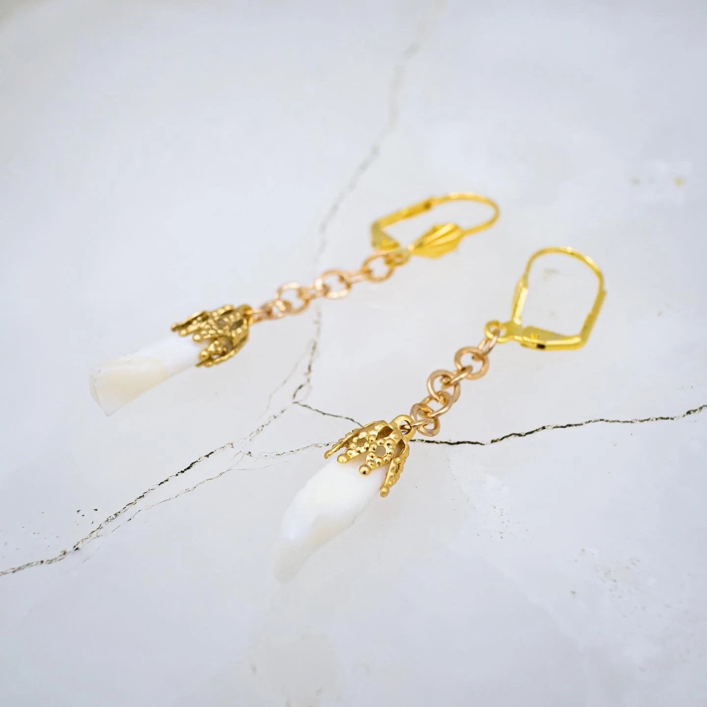 Gold Incisor Mourning Earrings