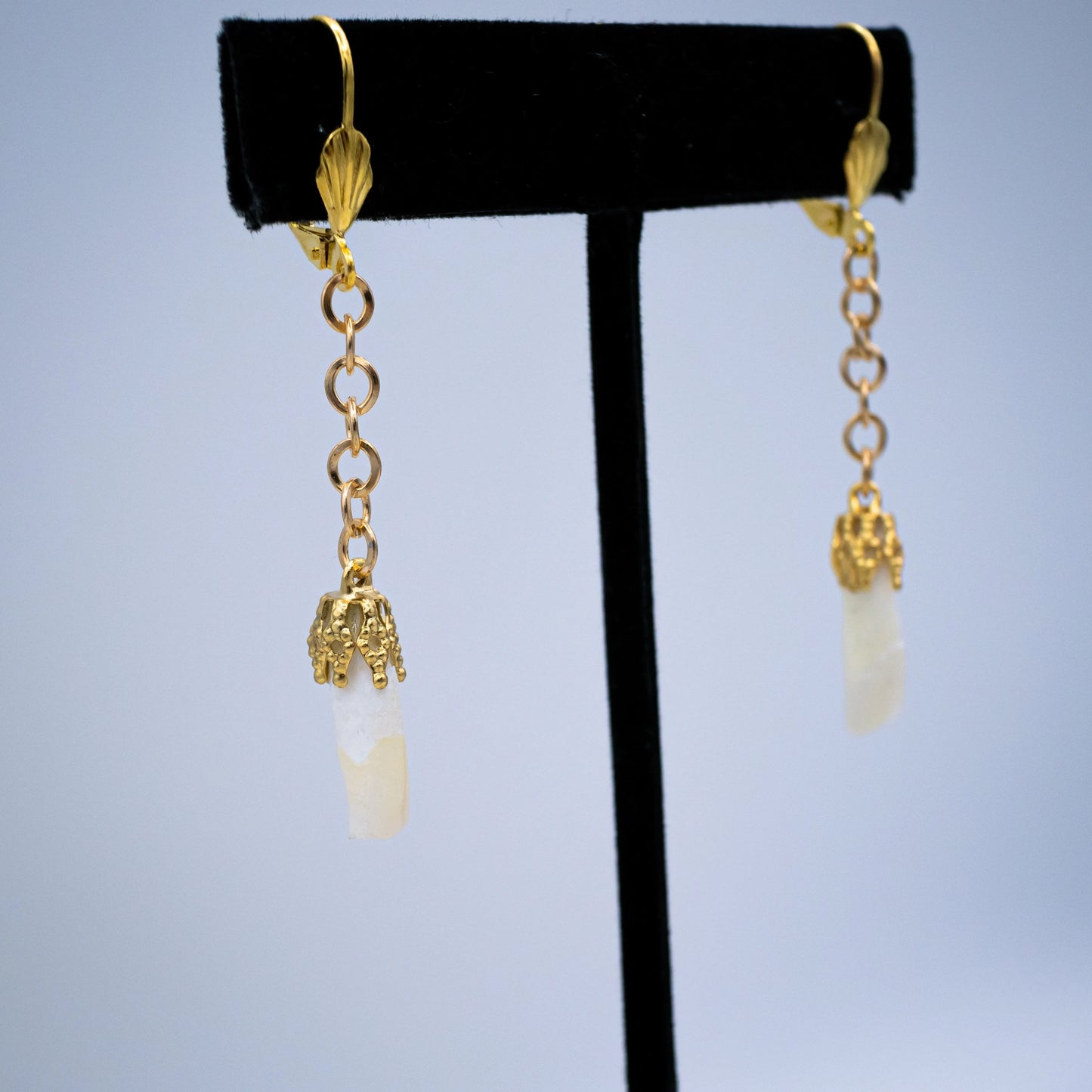 Gold Incisor Mourning Earrings