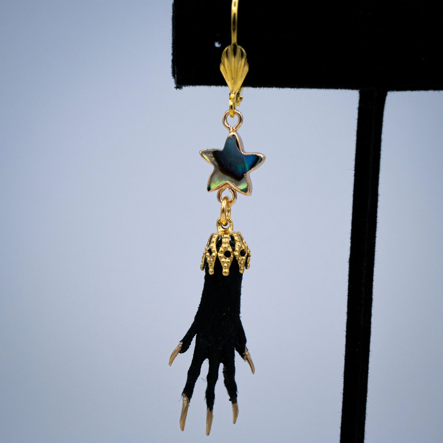 Taxidermy Paws and Abalone Earrings