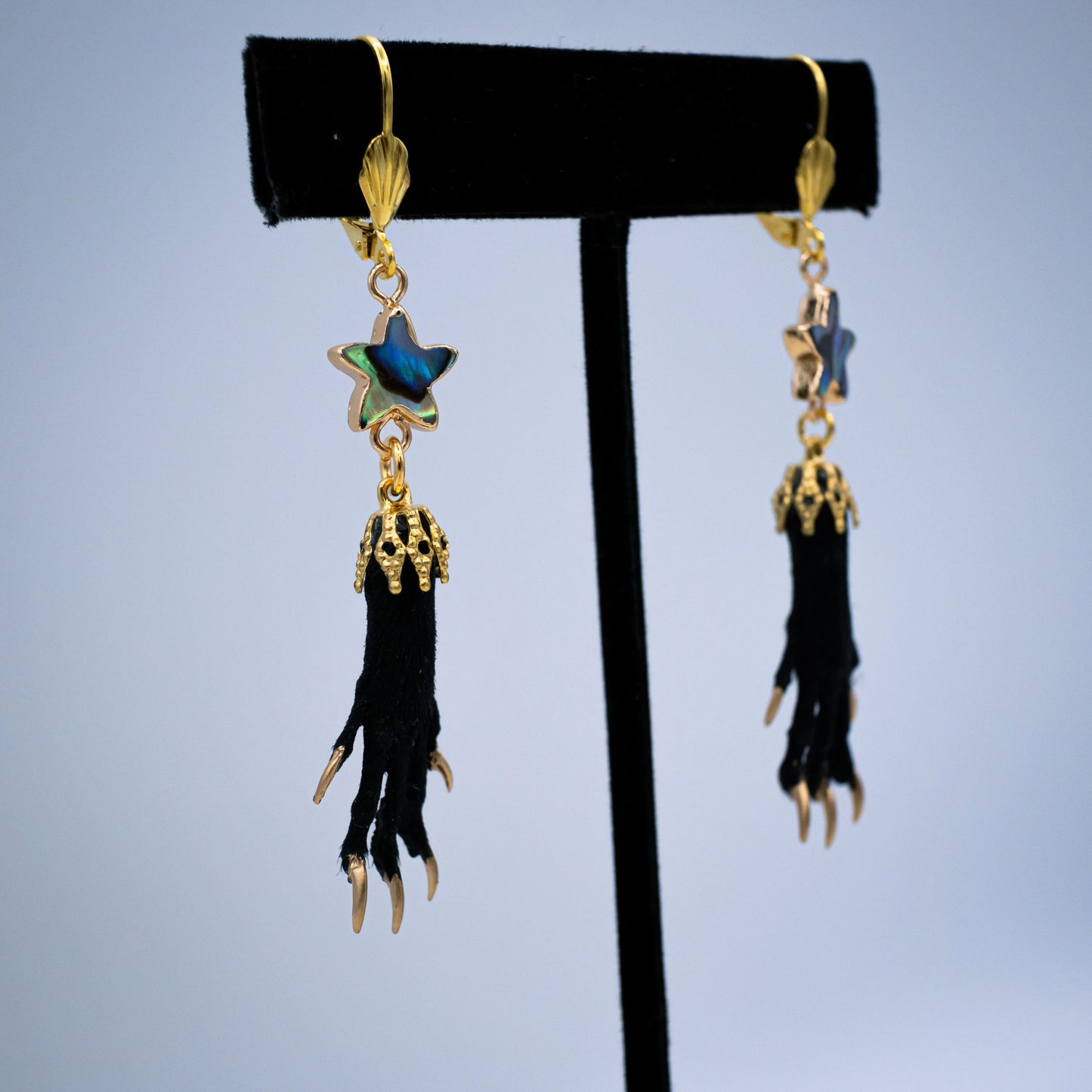 Taxidermy Paws and Abalone Earrings