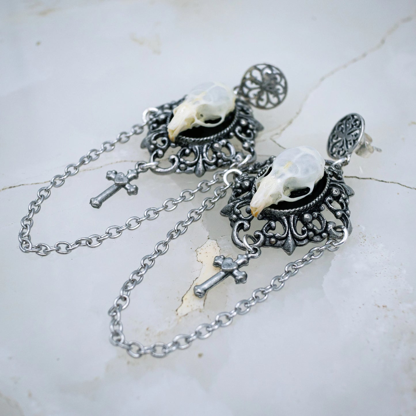 Victorian Gothic Mouse Skull Earrings