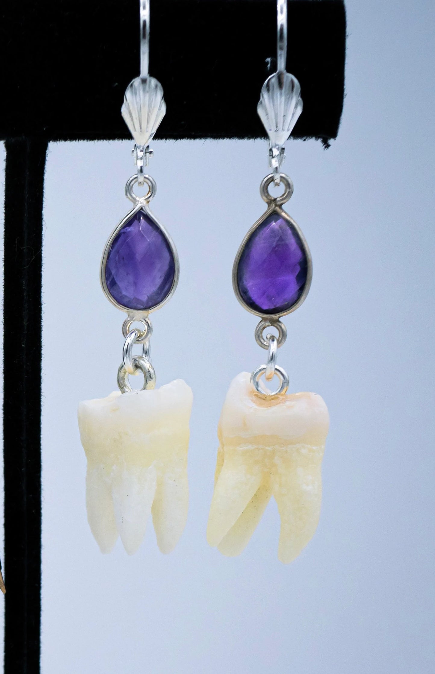 Adorned Amethyst Molar Earrings