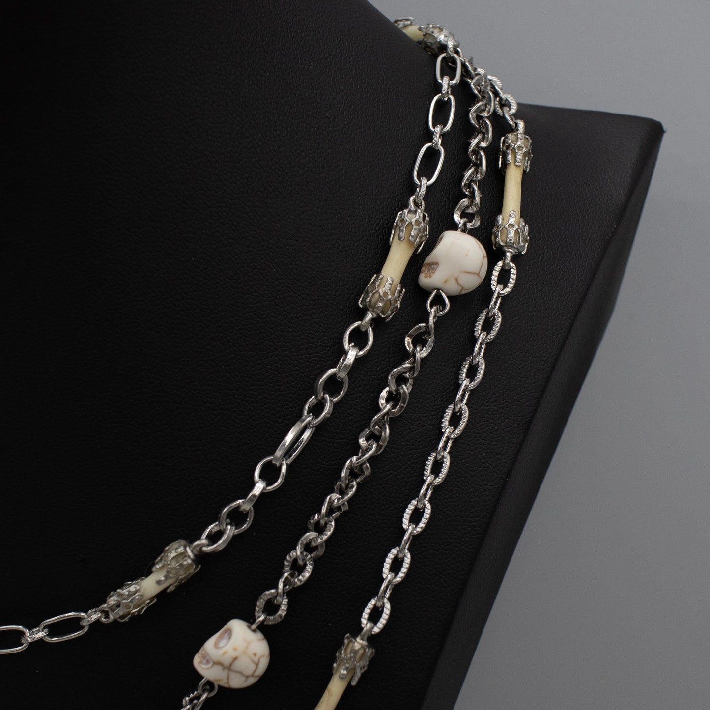 Bones and Skulls Layered Necklace