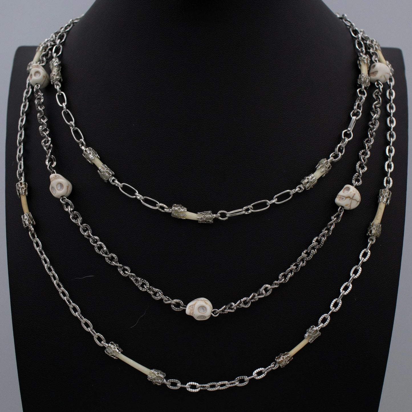 Bones and Skulls Layered Necklace