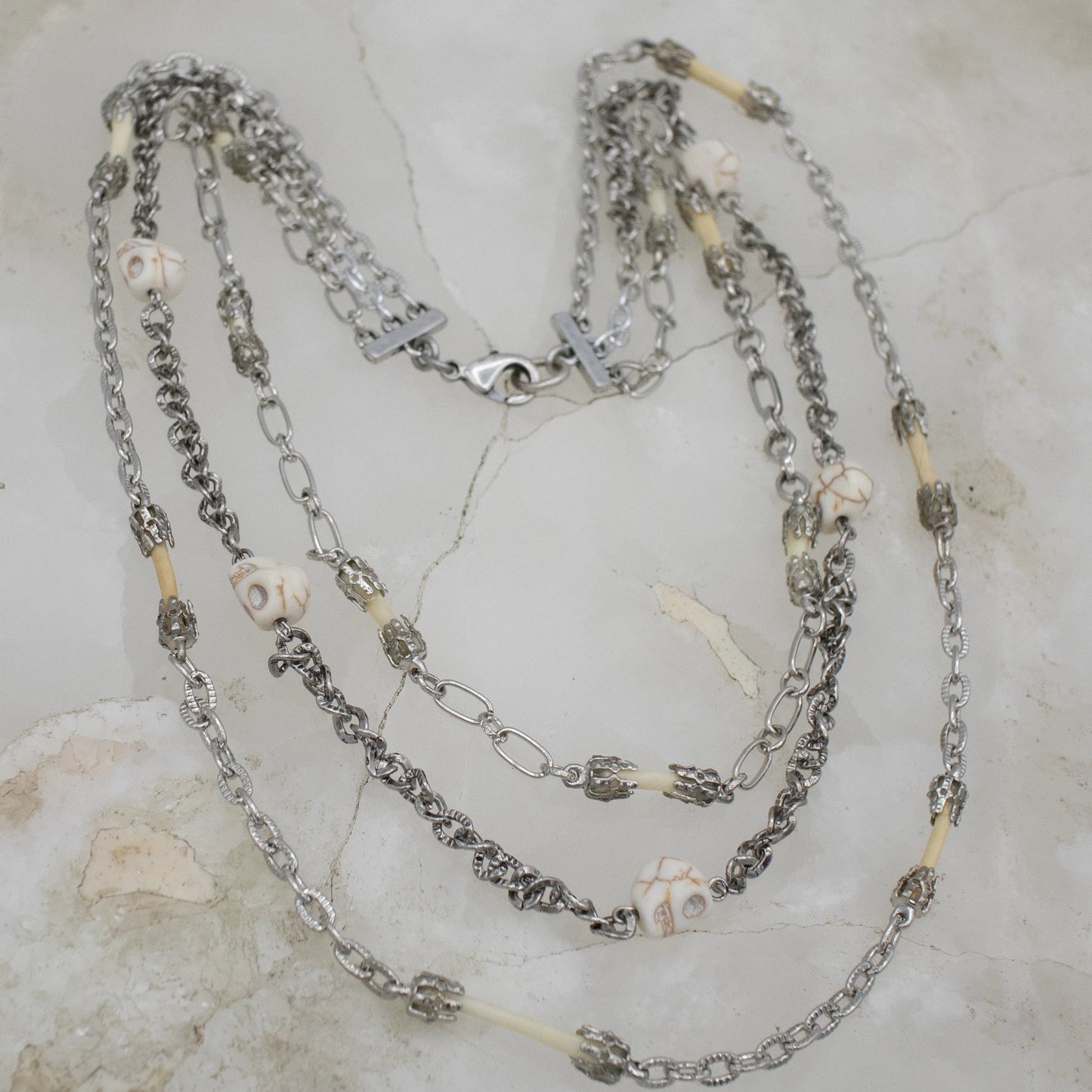 Bones and Skulls Layered Necklace