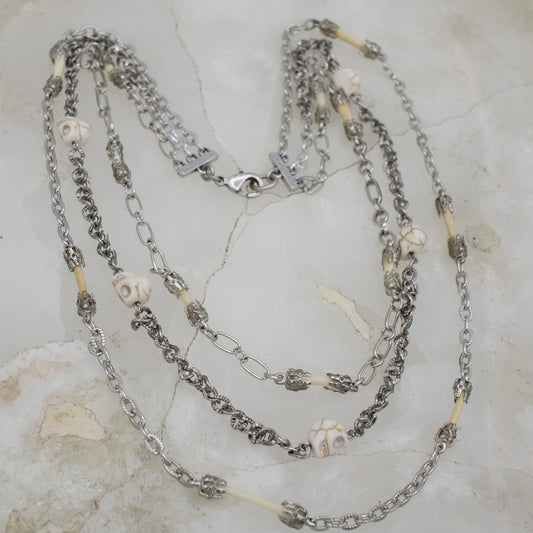 Bones and Skulls Layered Necklace