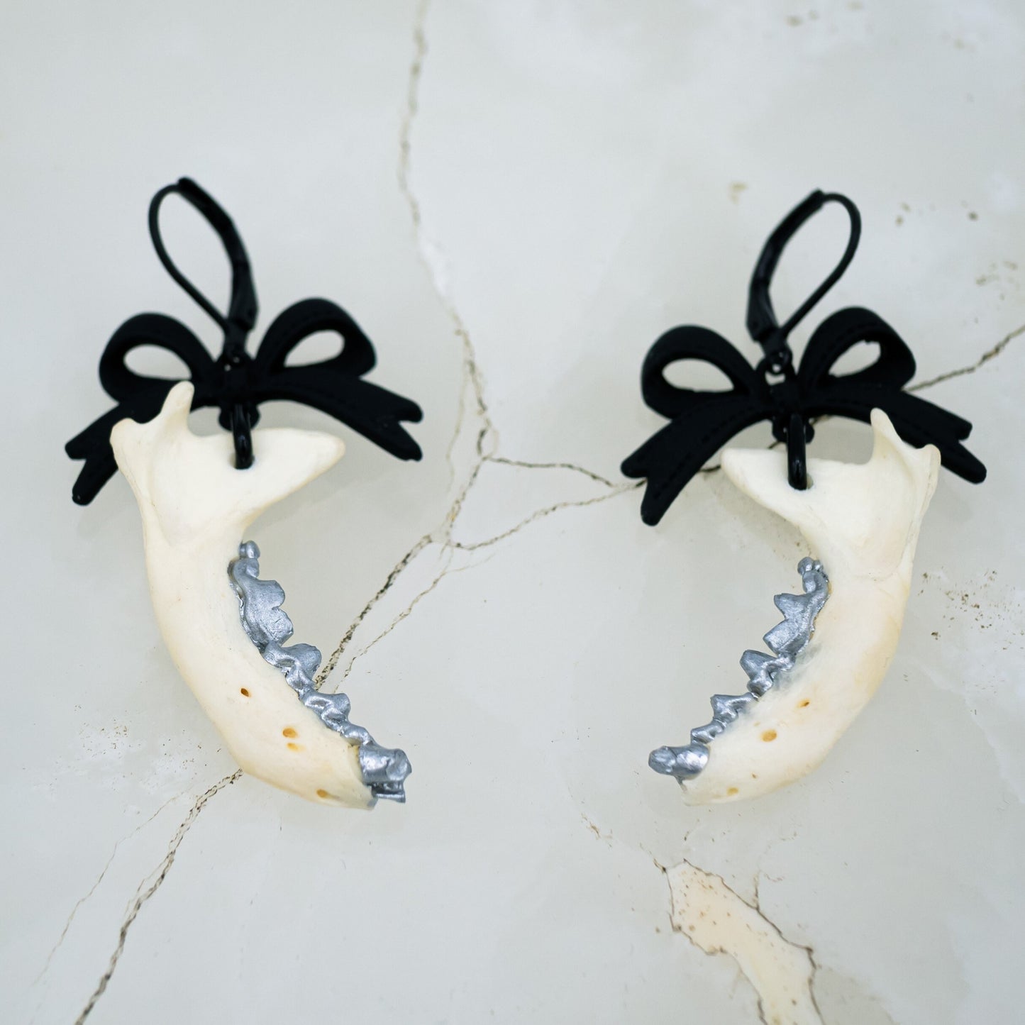 Gothic Jaw Bow Earrings
