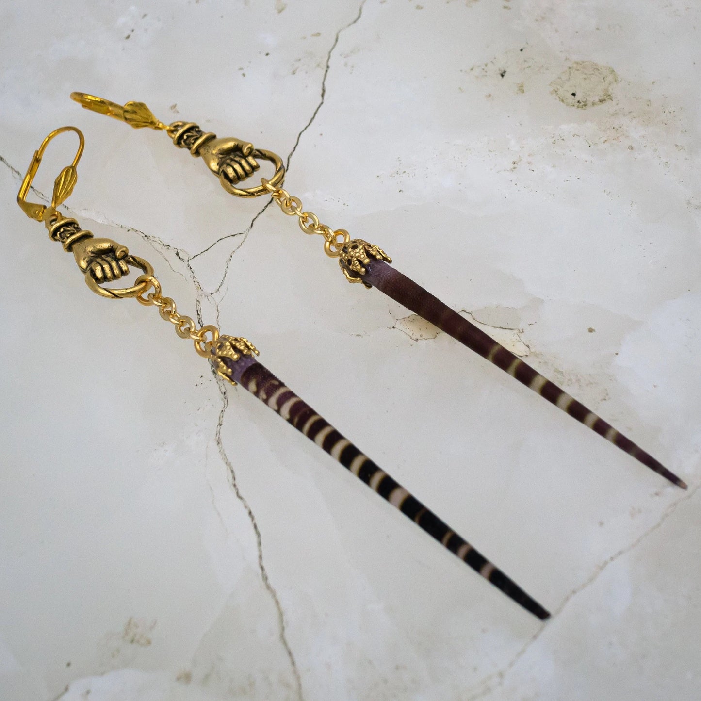 Mourning Sea Urchin Earrings
