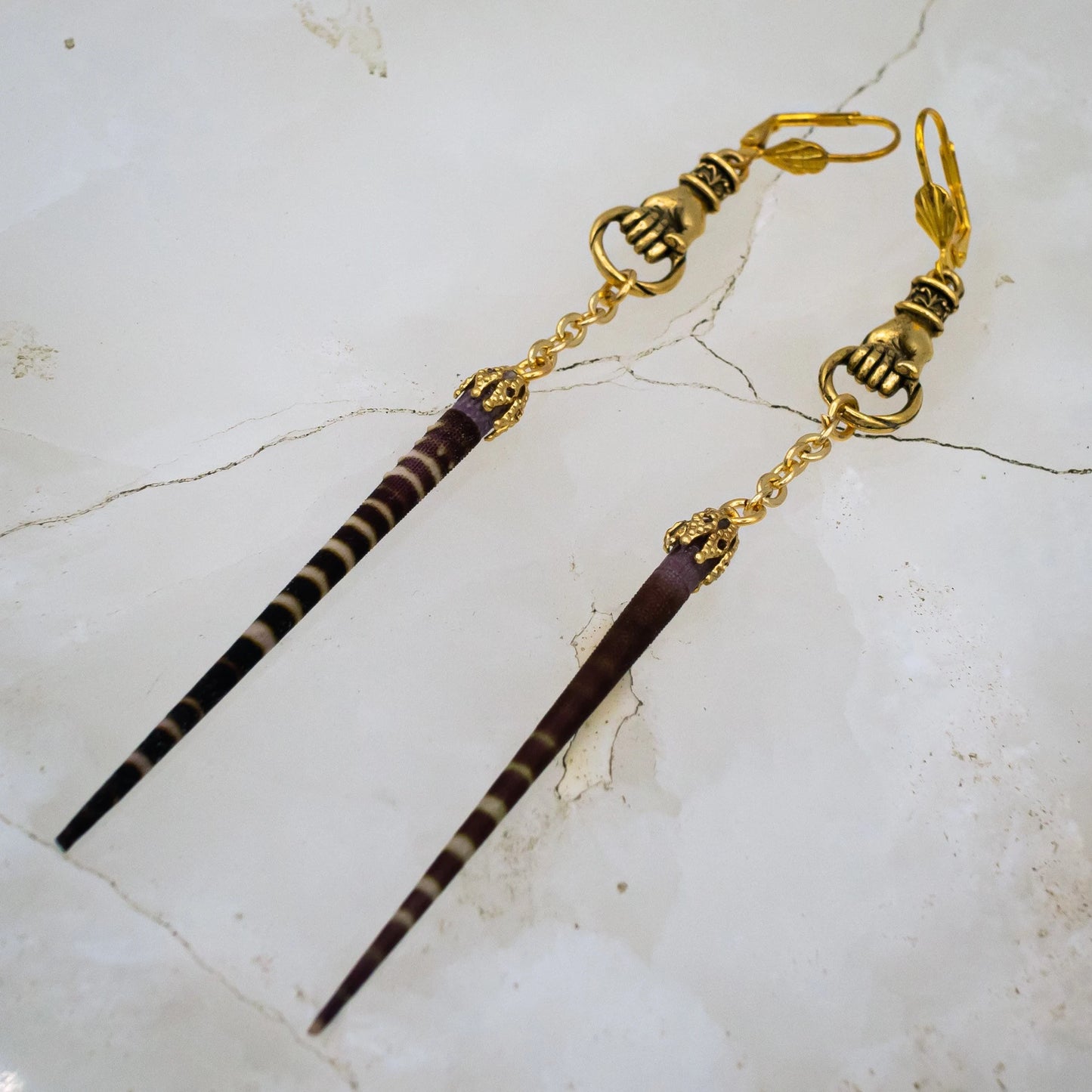 Mourning Sea Urchin Earrings