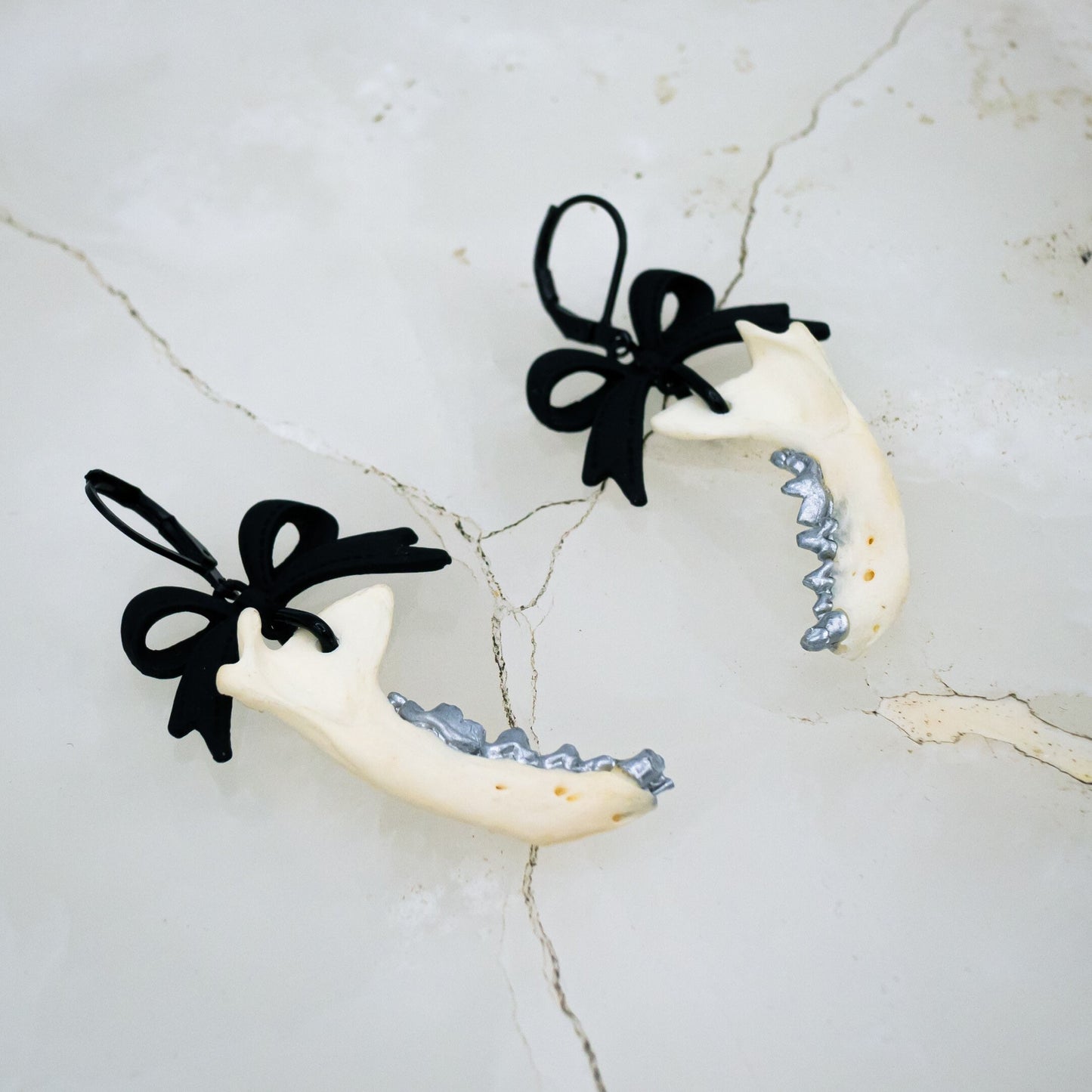 Gothic Jaw Bow Earrings