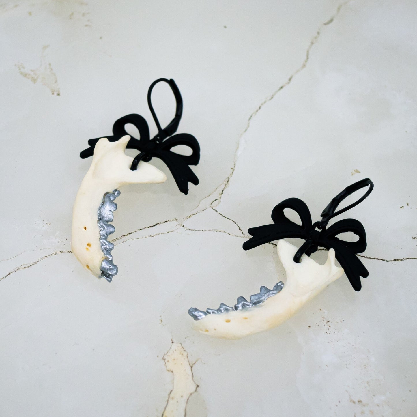 Gothic Jaw Bow Earrings