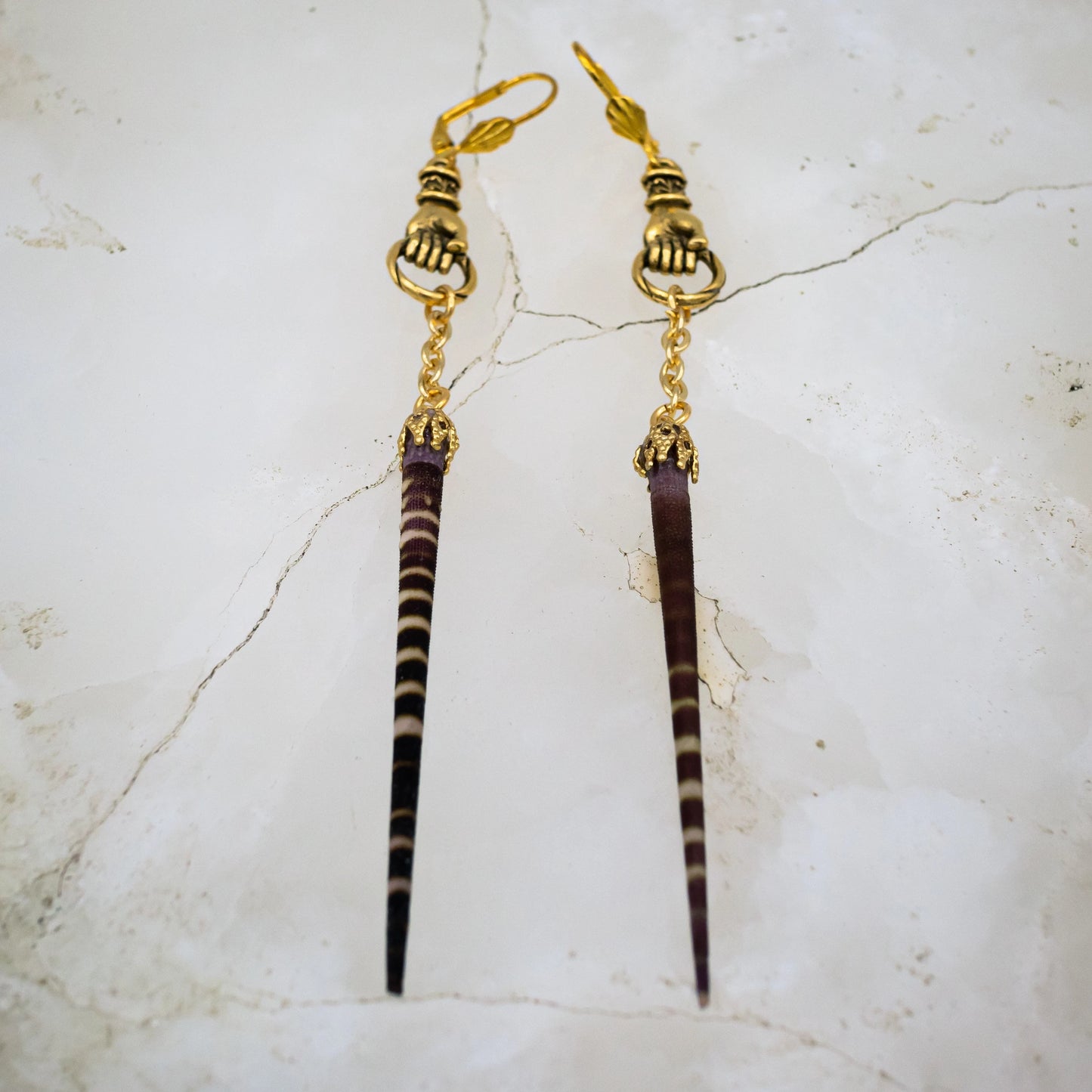 Mourning Sea Urchin Earrings