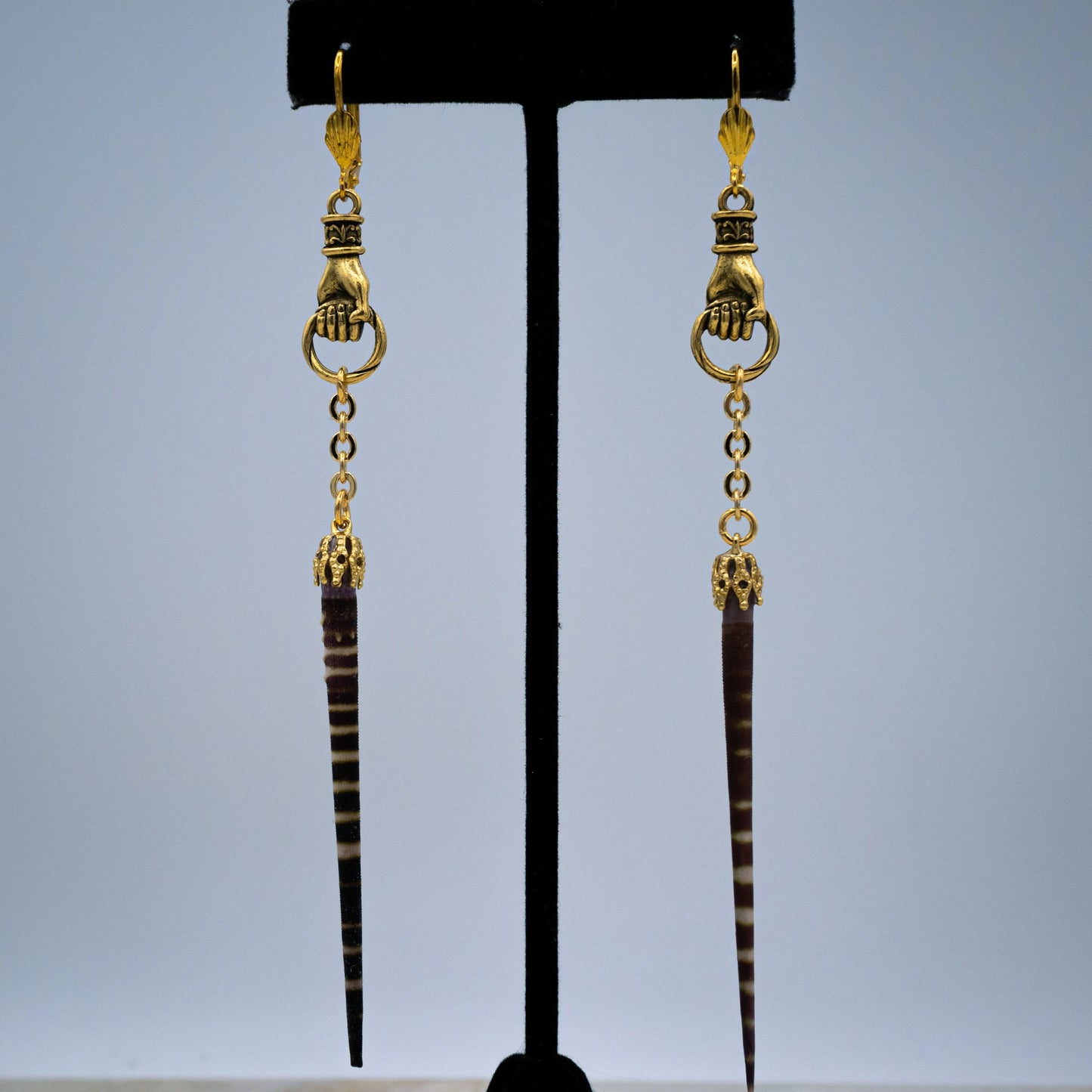 Mourning Sea Urchin Earrings