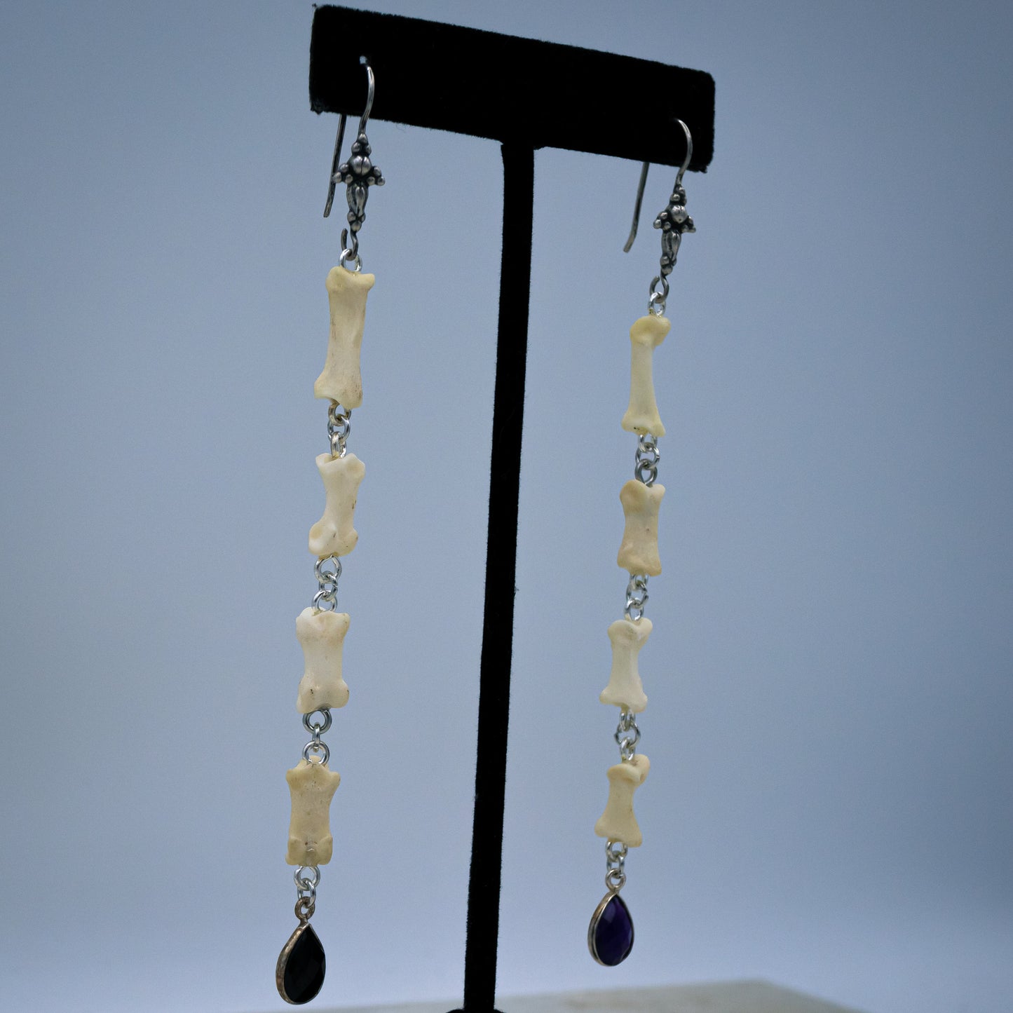 Amethyst Bone Dangle Earrings