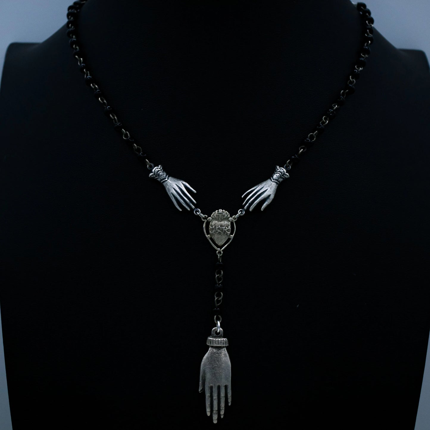 Gothic Beaded Palm Readers Necklace