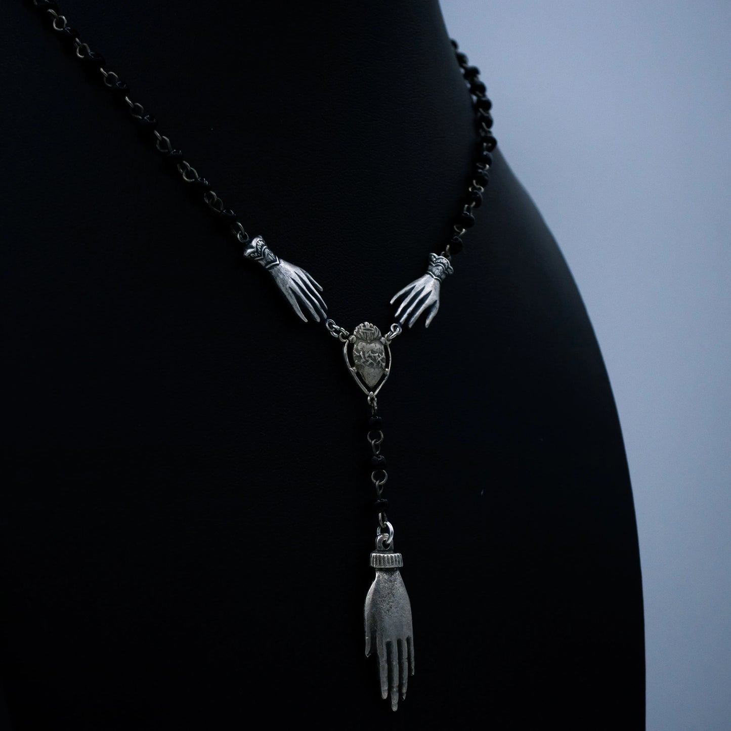 Gothic Beaded Palm Readers Necklace