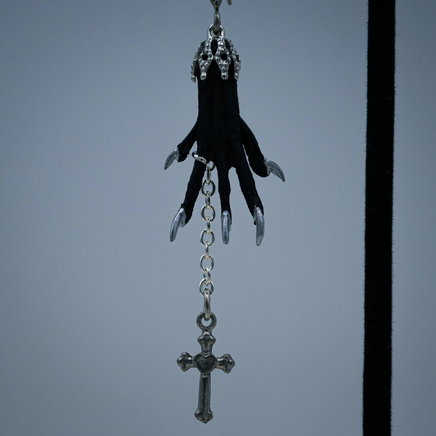 Gothic Taxidermy Cross Earrings