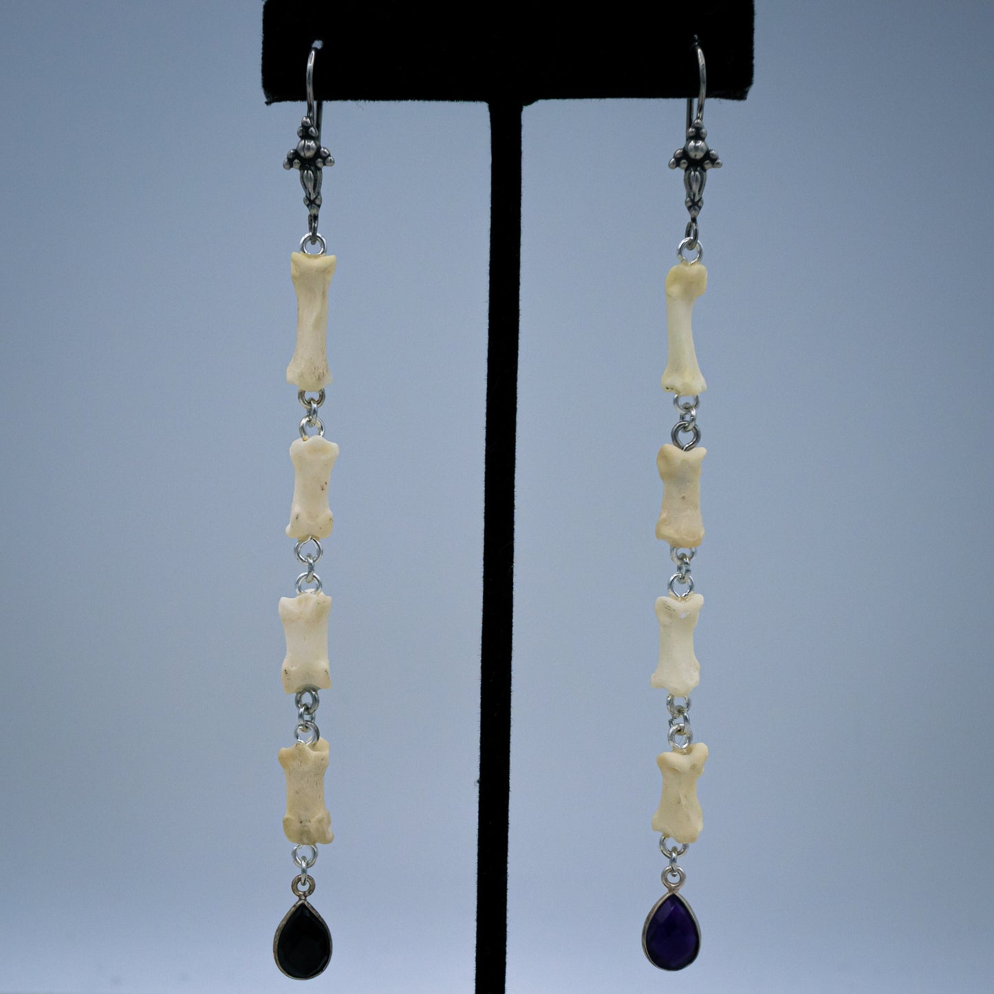 Amethyst Bone Dangle Earrings