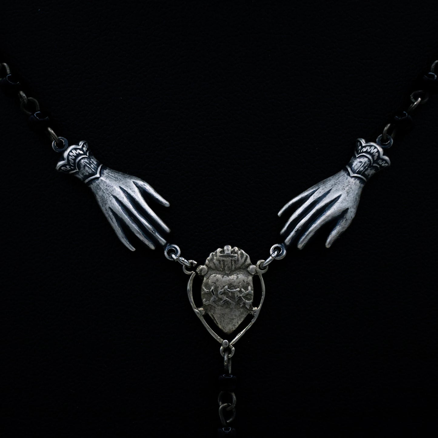 Gothic Beaded Palm Readers Necklace