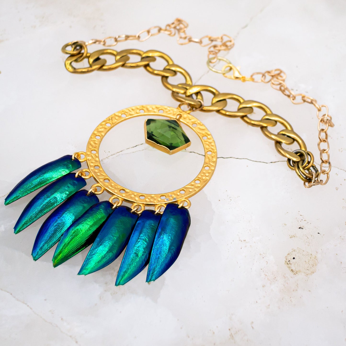Warlocks Beetle Shell Tourmaline Necklace