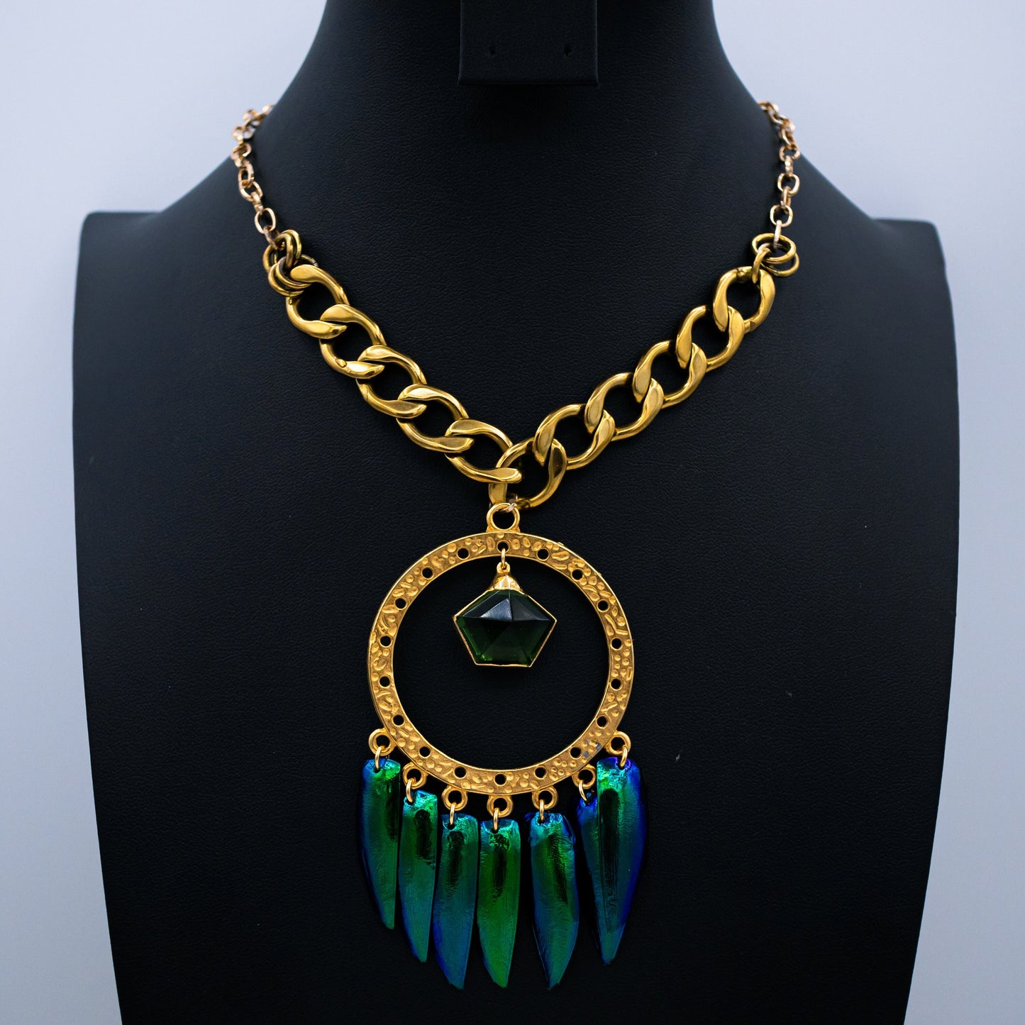 Warlocks Beetle Shell Tourmaline Necklace