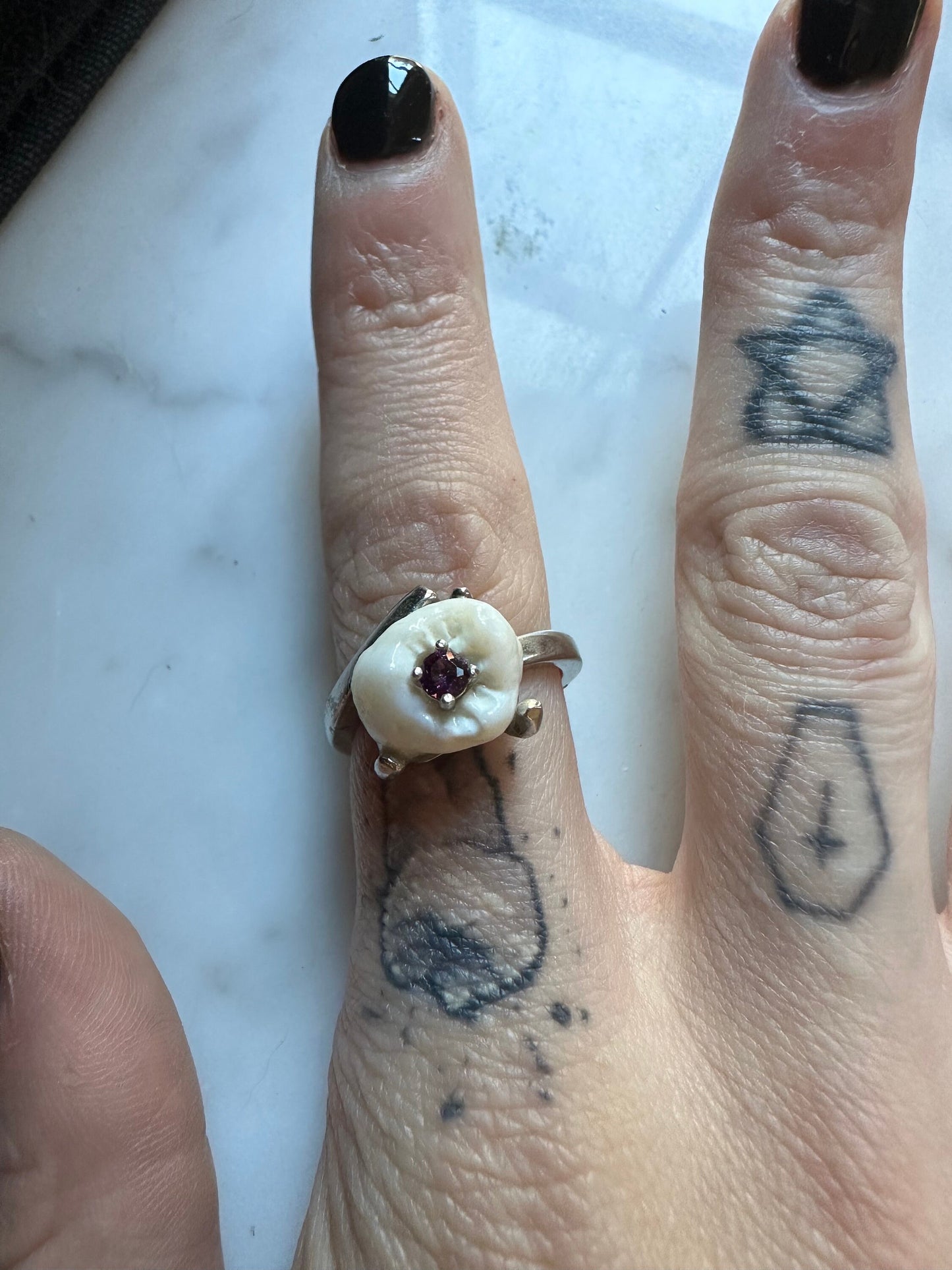 Crystal Cavity Tooth Ring