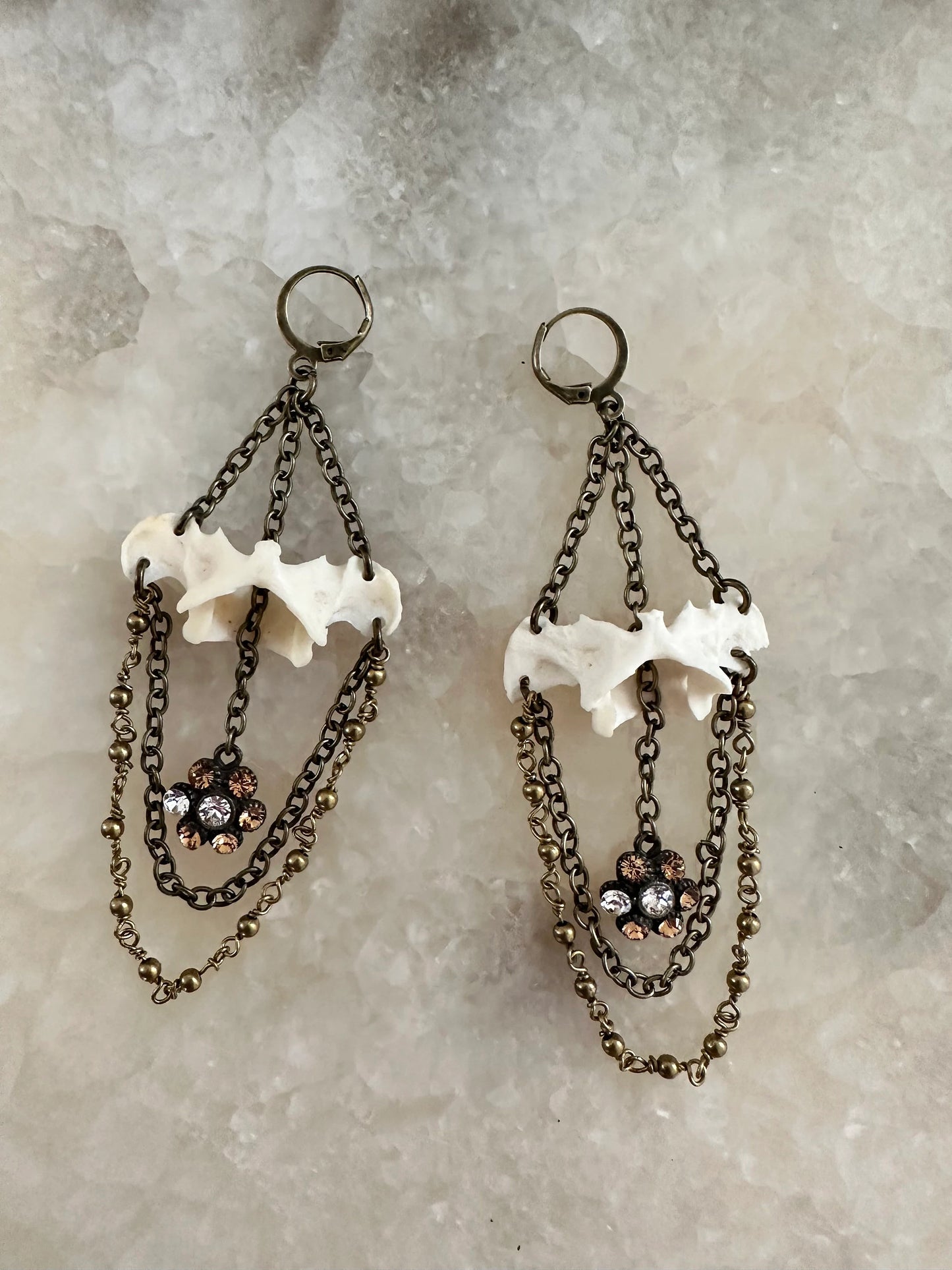 Vintage Mink Atlas Bone Earrings