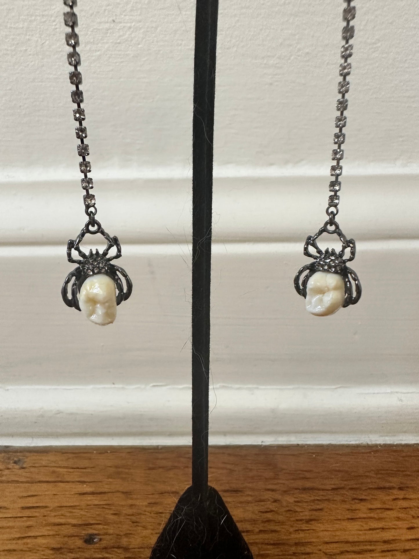 Human Tooth Spider Earrings