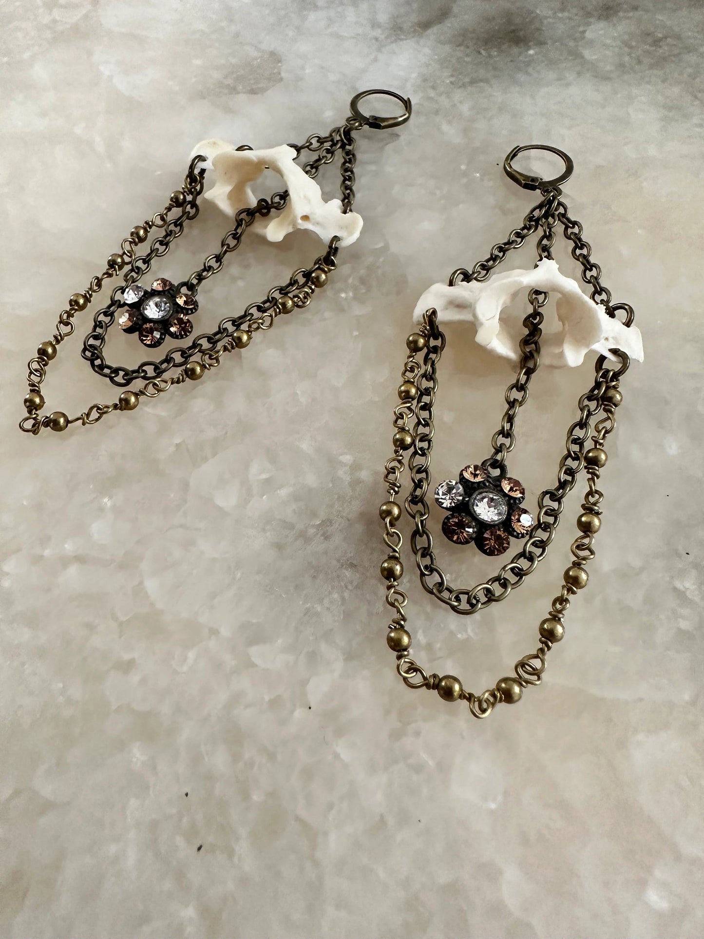 Vintage Mink Atlas Bone Earrings