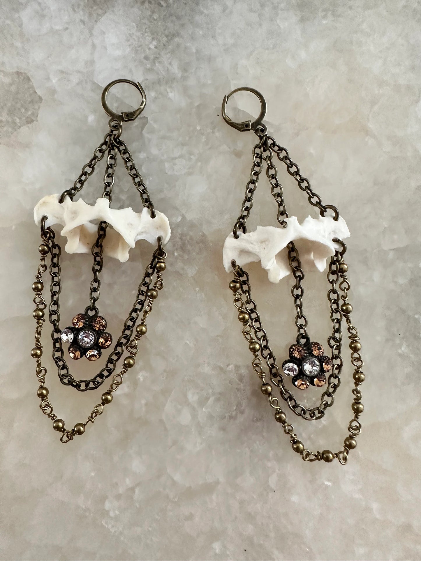 Vintage Mink Atlas Bone Earrings